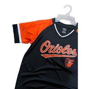 NWT Baltimore Orioles Boys Large V-Neck Raglan Baseball Shirt Campus Lifestyle